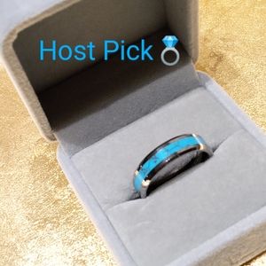 UNISEX Turquoise Inlay Band Ring
